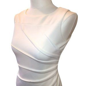 Calvin Klein Off-White Dress Starburst Side Sleeveless Stunning Size 4 VR602